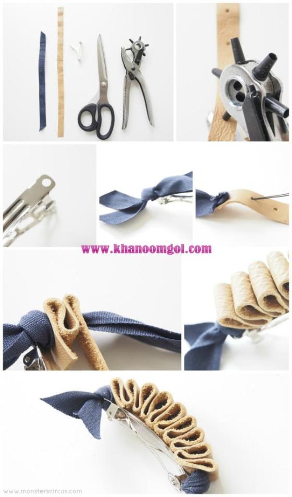 diy leather hair clips-tutorial-