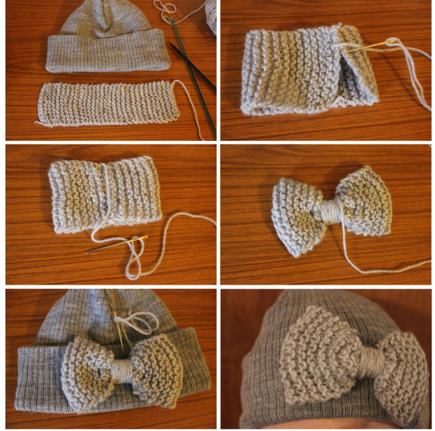 Hat - diy-thrifty-fashion-knitted-bow-accessory-step-by-step-instructions