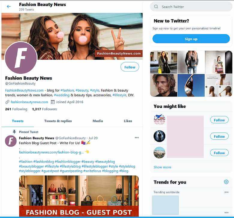 Follow Fashion Beauty News at Twitter!