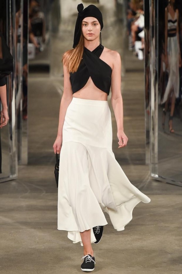long white skirt street style