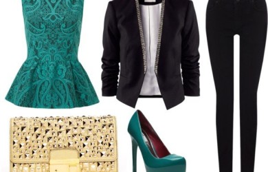 Polyvore Combos With Peplum Tops