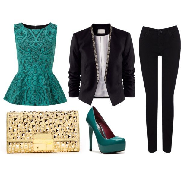 Polyvore Combos With Peplum Tops