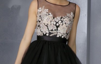 short-black-lace-prom-dresses-2015