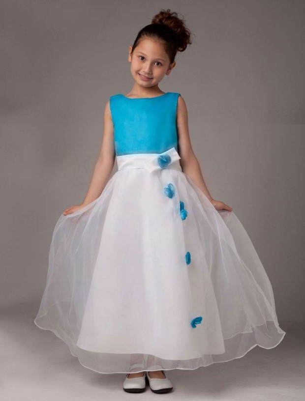 Sleeveless-Flower-Satin-Organza-Flower-Girl-Dress-