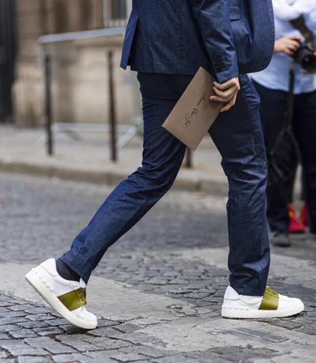 valentino stripe sneakers shoes green band white sneakers valentino 2015